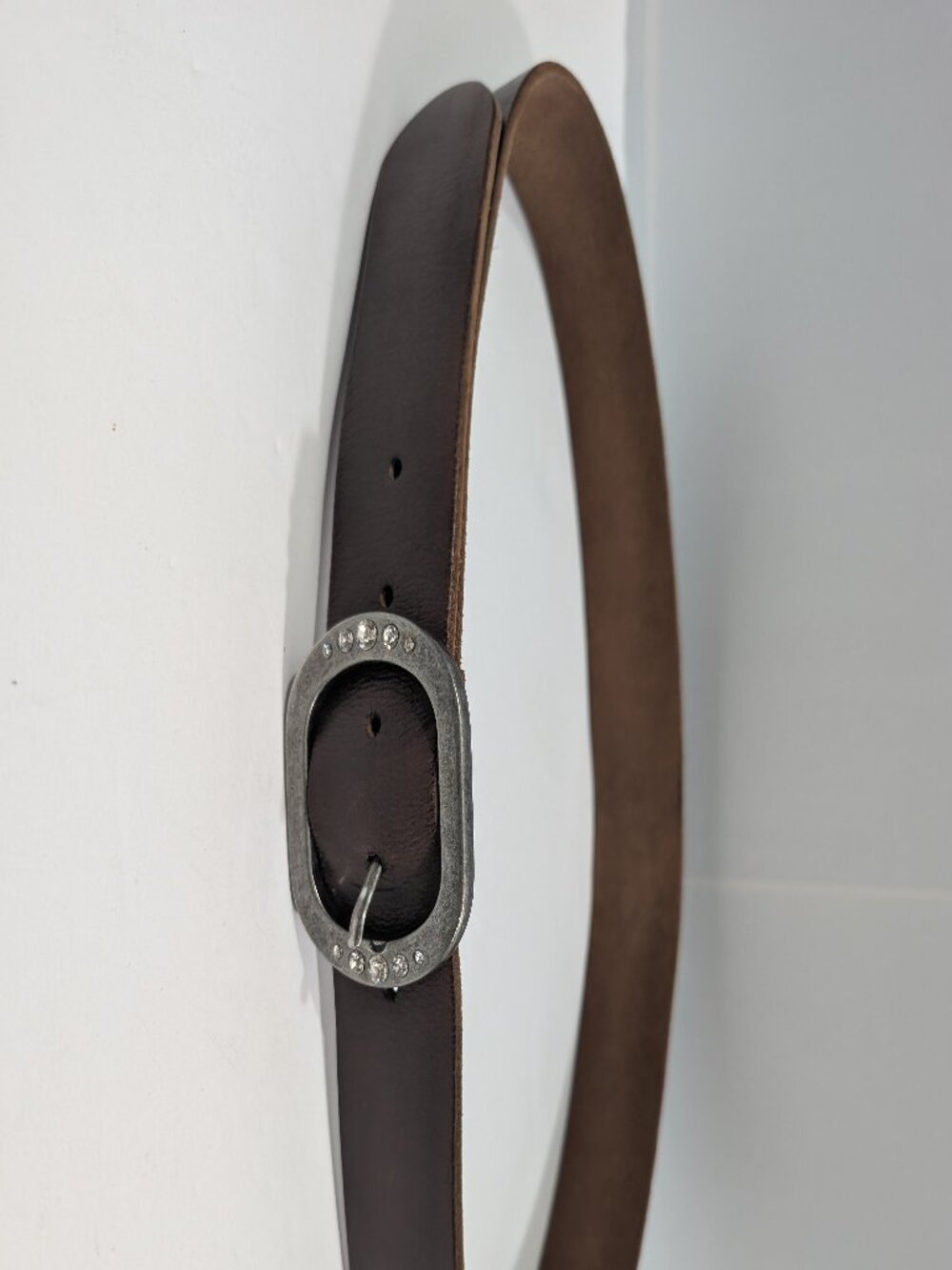 American Eagle Outfitters Brown Genuine Leather Belt Size Small Oval Studded